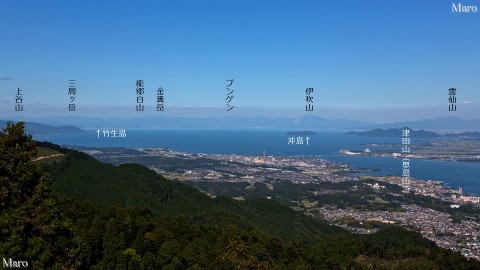 比叡山から琵琶湖の向こうに伊吹山地、湖北の山々を望む 2013年9月