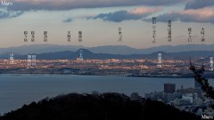 逢坂山(相場山)から「旗振り通信」の山々を望む 滋賀県大津市 2013年12月