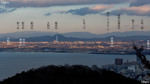逢坂山(相場山)から「旗振り通信」の山々を望む 滋賀県大津市 2013年12月