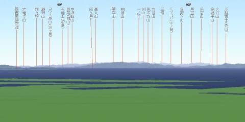 あべのハルカス展望台「ハルカス300」から四国は剣山地方面の展望予想図 あべのハルカス展望台「ハルカス300」から四国は剣山地方面の展望予想図