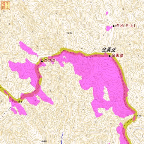 「あべのハルカス」可視マップ 岐阜県 金糞岳周辺(西美濃) 「あべのハルカス」可視マップ 岐阜県 金糞岳周辺(西美濃)