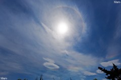 環水平アーク、下部ラテラルアーク、内暈(日暈) 京都市 2015年5月22日13時15分撮影