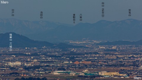 音羽山 池の内展望地から伊吹南端、鈴鹿北西端を遠望