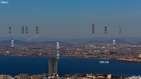 音羽山 池の内展望地から伊吹山、霊仙山を望む 2015年2月