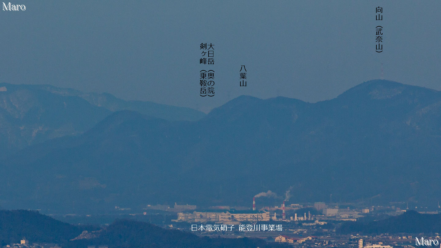 音羽山 池の内展望地から北アルプス乗鞍岳を遠望 2015年2月