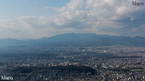 2015年最後の愛宕山、京都北部を大文字山の火床から望む 登り納めハイク