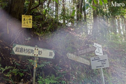 坂原峠（静原墓地） 静原・岩倉・箕ノ裏ヶ岳の分岐 2016年5月