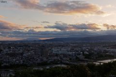 大吉山の夕景 眼下に宇治川と宇治橋 響け!ユーフォニアム放送終了直後 2015年6月